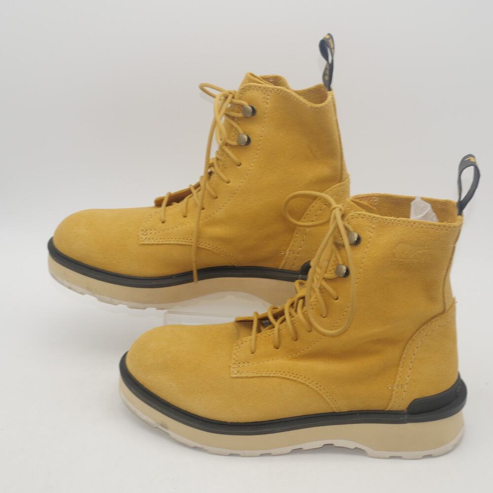 NEW Sorel Women's 6.5  Hi Line Lace  Boots Shoes Brown Geo Yellow Tried On